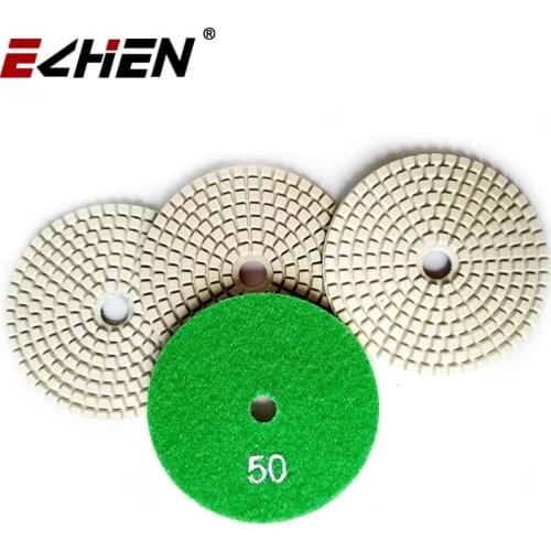 Flexible white wet polishing pad for marble, engineering stone,quartz granite sanding discs resin bond velcro backed