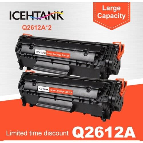 ICEHTANK 2PCS Q2612A q2612 12a 2612 toner cartridge 2612a for HP LaserJet 1010 1012 1015 1020 3015 3020 3030 3050 1018 1022 N
