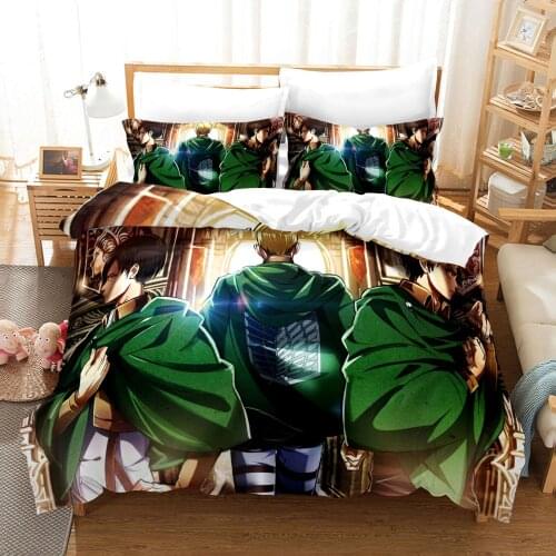 Cover 3D Anime Printed Bedding Set Include 1 Duvet Cover 2 Pillowcases Microfiber Bedding Set for Kids