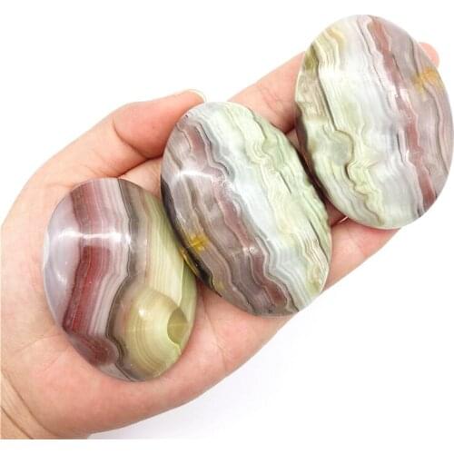 Beautiful 1pcs Natural Pink Banded Calcite Palm Stones Quartz Mineral Crystals Massage Healing Natural Quartz Crystals