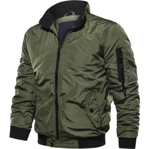 Mens Bomber Jackets Autumn Winter Thicken Casual Military Male Outwear Flight Jacket Zipper Motorcycle Coat Casaco Masculino