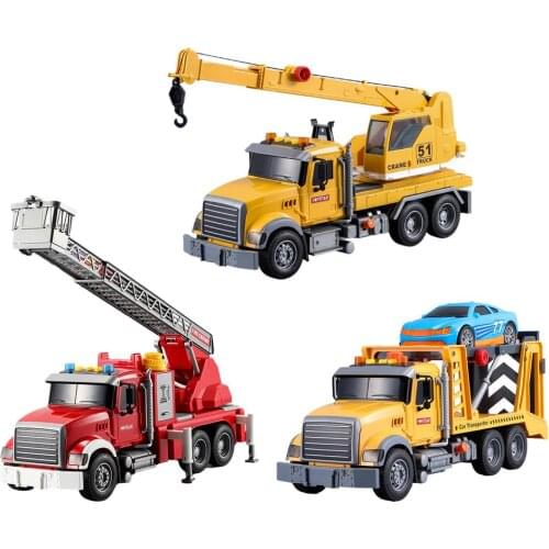 Ladder Truck Toy Water Spray Construction Car for Kids