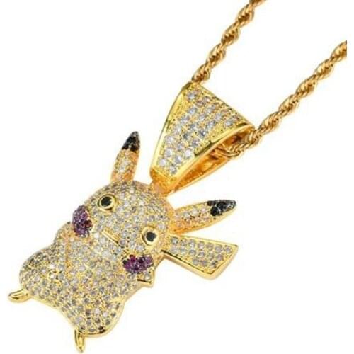 Fashion Personality Creative Cute Cartoon Mouse Hip Hop Pendant Trendy Party Jewelry Necklace for Men