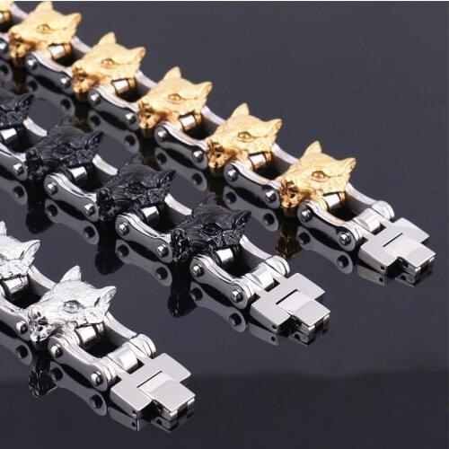 Men 's jewelry 316L stainless steel bracelet wolf head stainless steel bracelet designer stainless steel jewelry