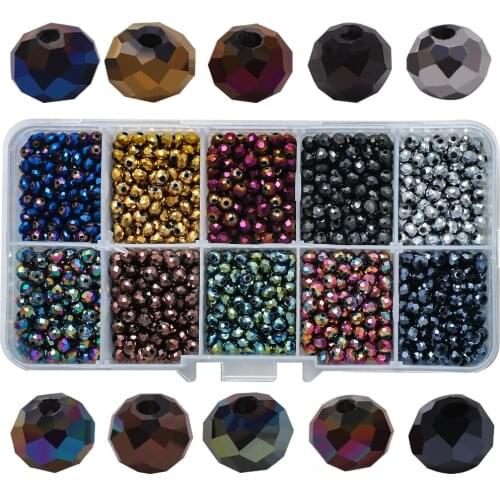 Rondelle Faceted Glass Beads 4/6/8mm Crystal Glass Round Beaded Cheap Beading Crafts Jewelry Supplier Accessories Wholesale
