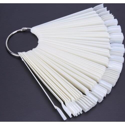 20/50/100Pcs False Nail Tips Color Card Manicure Nail Art Practice Slice Board Pink Clear Natural Ring DIY Nail Display Tools