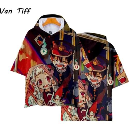 New Anime Toilet-Bound Hanako-kun T Shirt Hooded Short Sleeve Jibaku Shounen Cosplay Hanako kun Shirt Yugi Nene Yashiro Tops