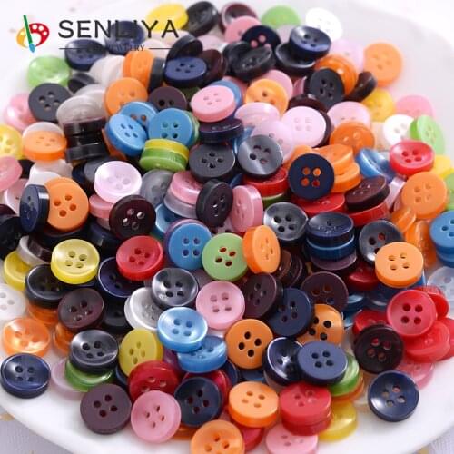 New 100-300Pcs/Pack Round 4 Holes Resin Buttons 11mm 13 Colors Sewing Tools Scrapbooking Decorative For Clothes diy Accessories