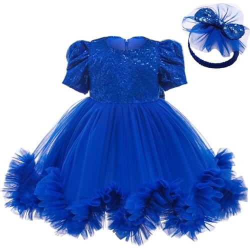 Baby Girls Dress Christmas Wedding Dress 2021 Bridesmaid Dresses Newborn Mesh Formal Dress For Girls Evening Dress For 0-2 Age