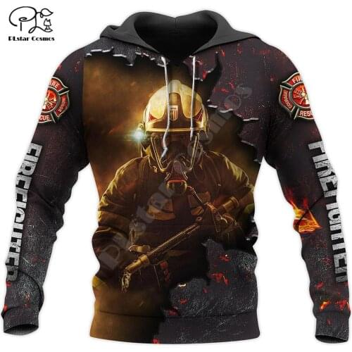 PLstar Cosmos 3DPrint FireFighter Firemen Fire Hero Harajuku Streetwear Men/Women Funny/Zip Hoodies/Sweatshirts/Jackets/a3