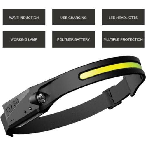 Portable Mini LED Headlamp Fishing Headlight Flashlight Torch USB Rechargeable Camping Head Lamp Sensor Waterproof Headlamp