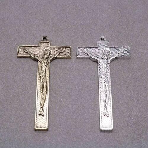 Religious Orthodox Church Large Jesus Cross Bronze Pendant Necklace Charm Fashion Jewelry Accessories