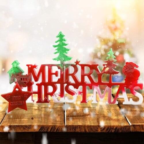 Merry Christmas Letters Ornaments Resin Mold Xmas Decor Pendant Silicone Mold