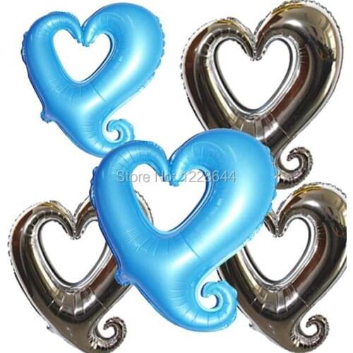 XO heart Wedding decoration foil balloons Party supplies Valentines day gift MIX color silve and blue 18inch 20 pcs/lot