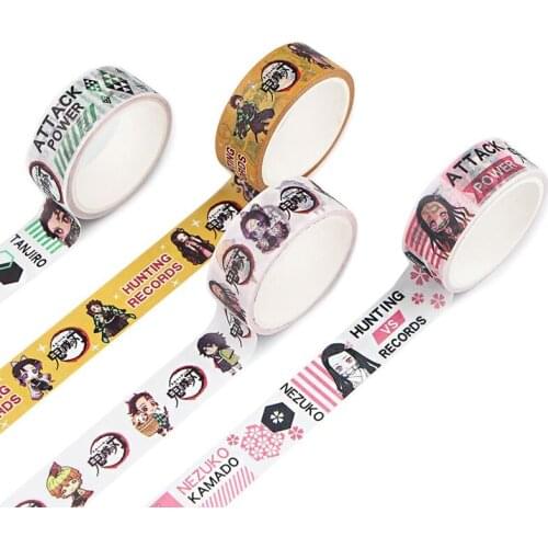 Anime Demon Slayer Kimetsu No Yaiba Washi Tapes Kamado Tanjirou Tape Japanese Washi Paper Stickers For Gift