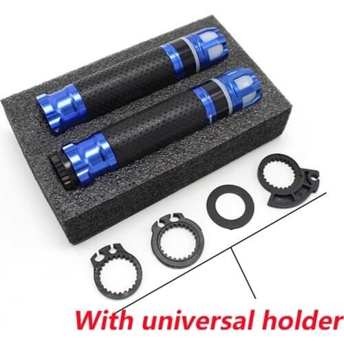 Universal 22mm Motorcycle Steering Light Handlebar Handle grip Blue lamp CNC For YAMAHA R1 R6