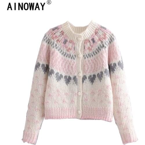 Vintage chic women deep V-neck loose floral printed boho sweaters ladies long sleeve knitted bohemian cardigan sweater