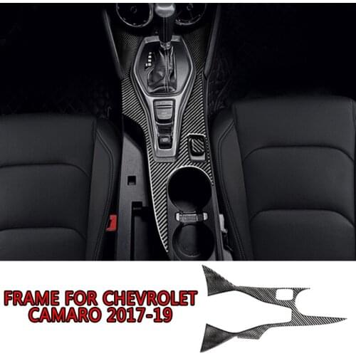 BOOMBLOCK Carbon Fiber Inner Gear Shift Trim Frame Cover Auto Interior Sticker For Chevrolet Camaro 2017 2018 2019 Accessories