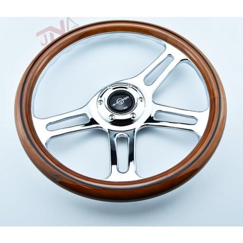 Wooden look Racing Steering Wheel 350mm Auto Steering Wheel with LOGO