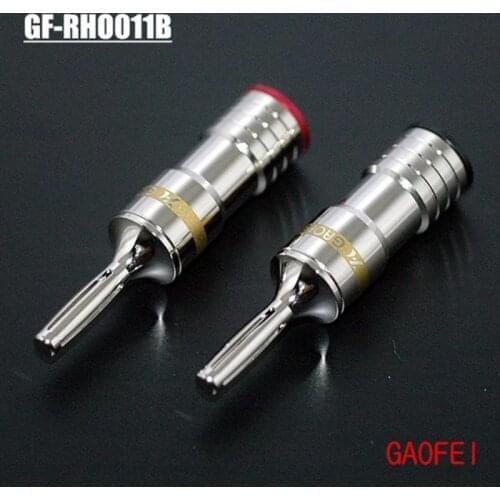 2pcs 4pcs 8pcs HIFI Gaofei GF-RH00011B Rhodium plating Plated Speaker Wire Audio Banana Connector Plug
