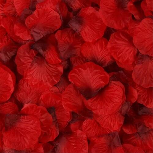 2000pcs/lot Red With Black Silk Rose Petals For Wedding Party DIY Decorations Fashion Artificial Flower Silk Petals