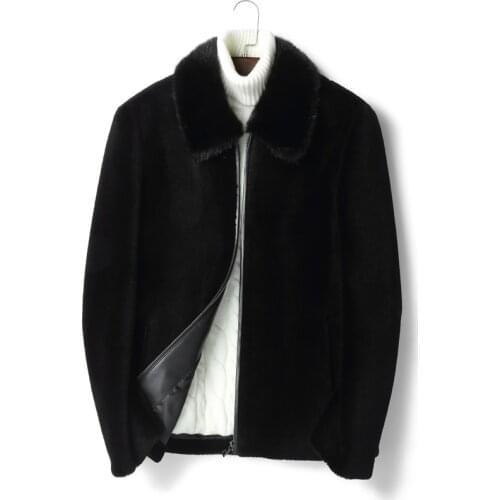 2021 New Winter Men Plus Size Parka Genuine Fur Coat Male Thick Warm Real Leather Jackets Business Loose Casual Outwear U17