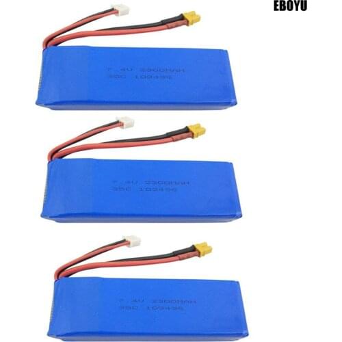 3pcs * 7.4V 2300mAh Lipo Battery Replacement Battery for MJX B6 B6W B6F B6FD B8 BUGS 6 BUGS 8 Brushless RC Quadcopter Drone