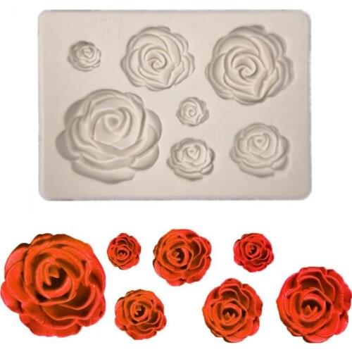 3Color Rose Flowers silicone mold Cake Chocolate Mold wedding Cake Decorating Tools Fondant Sugarcraft Cake Mold Gumpaste Moulds