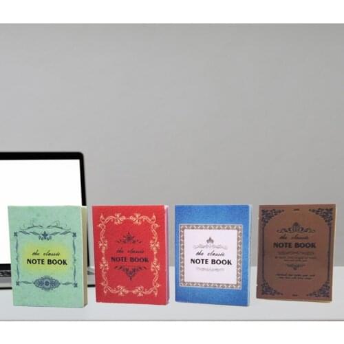4 Pieces 1:12 Doll House Miniatures Mini Notebooks Life Scene Accessory Toys