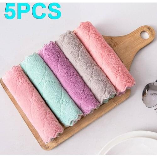 5PCS Super Absorbent Clean Cloth Dish Cloth High-efficiency Tableware Household Cleaning Towel Kitchen Tools Gadgets