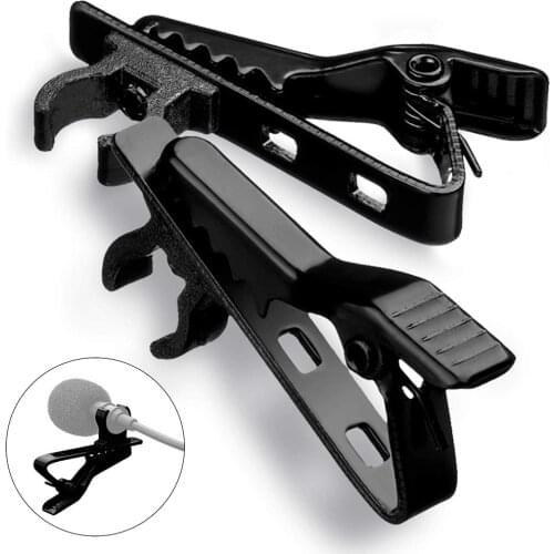 5 x Microphone Metal Lapel Tie Clip for Lapel Lavalier Mic Microphone Universal Replacement(Black)