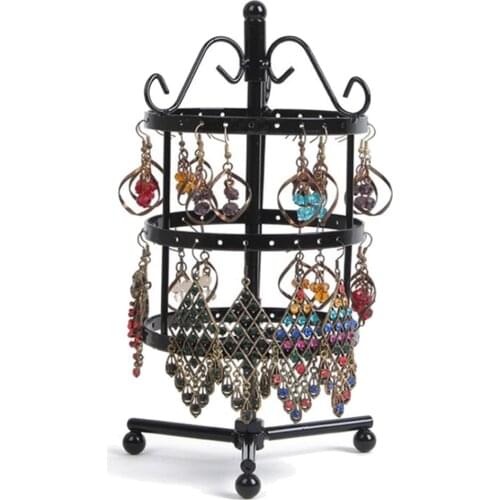 72 Holes Metal Jewelry Rack Necklace / Rings Holder Organizer Hanging Rotary Display Stand Decor Gift necklace/Jewelry Display