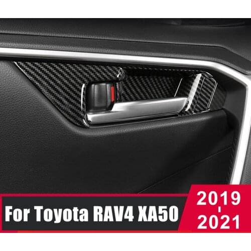 Car Interior Door Handle Bowl Pads Cover Molding Trim Stickers Fit For Toyota RAV4 RAV 4 XA50 2019 2020 2021 Accessories