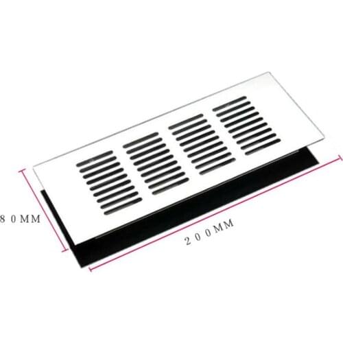 80*150-400mm Aluminium Air Vent Rectangular Silver Louvred Ventilation Grille Cover Cabinet Breathable Net Furniture Hardware