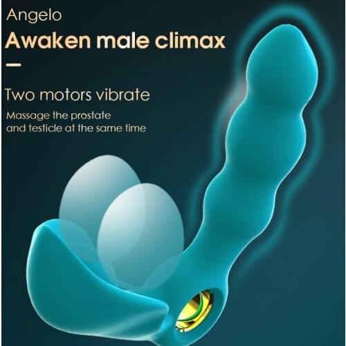 Prostate Testicle Massager Smart Anal Plug Dual Motors Vibrator Gay Sex Toy For Man Masturbator Silicone Anus Climax Butt Plugs