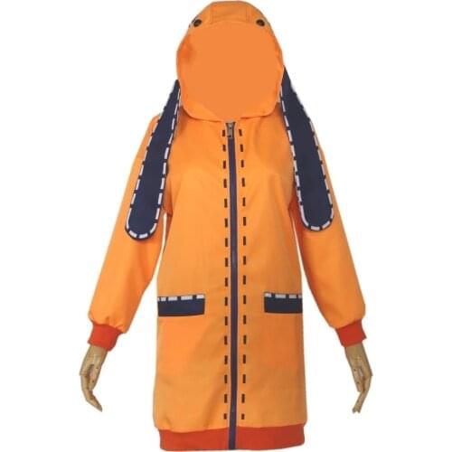 Anime Cosplay Costume Clothings Anime Yomoduki Runa Cosplay Costume For Girls Women Orange Coat Hoodies Zip Jacket Coat