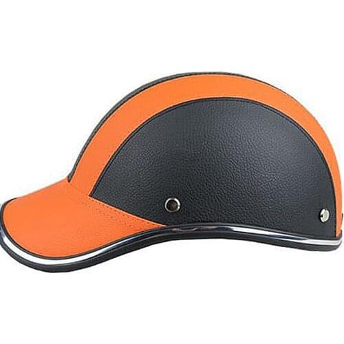 Motorcycle PU Leather Helmets Baseball Cap Men Women Motor Bike Bicycle Riding Horse Equestrian Helmet One Size