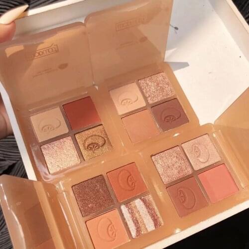 Shimmer Matte Glitter Eyeshadow Makeup Palette 4 Color Holographic Nude Matte Pigmented Metallic Eye Shadow Pallete Cosmetic