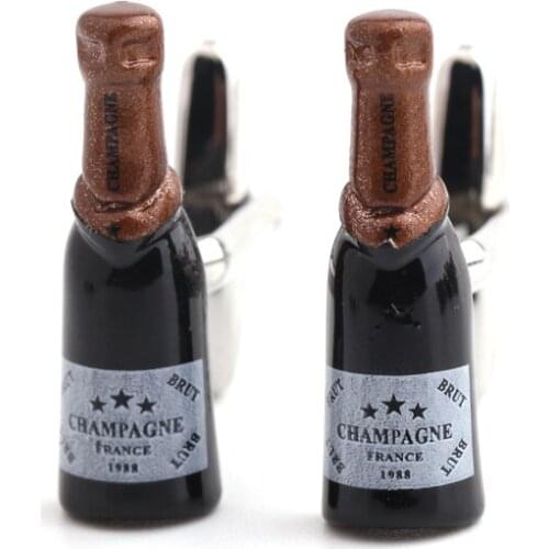Wine bottle modeling printing Cufflinks for men cuff