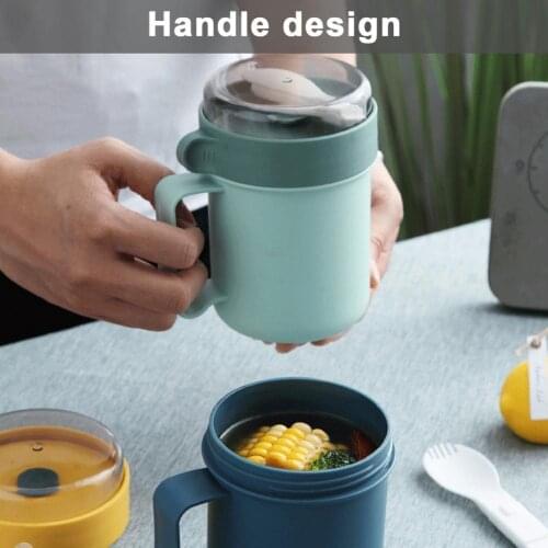 Outdoor activities water cup, food cup, leak-proof portable light breakfast milk cup with lid porridge soup bottle