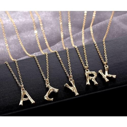 DAXI Initial Letter Necklace For Women Chains Pendant Intials Necklace Women Gold Chain Necklaces Boho Hip Hop Jewelry