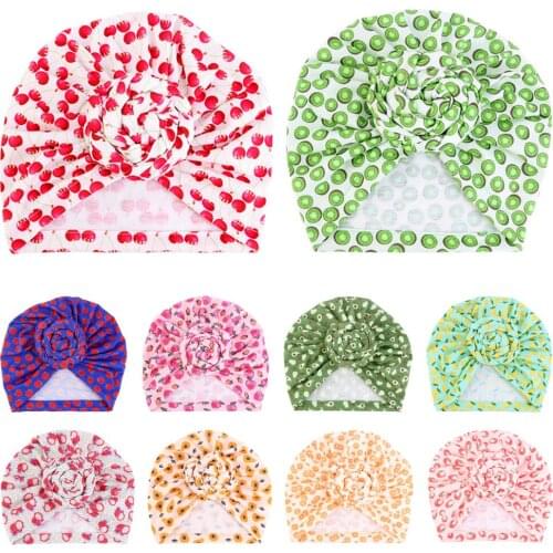 Kids Newborn Baby Turban Knotted Head Wrap Headbands India Hats Beanie Print Hair Cap Children Girl Boy Head band Accessories