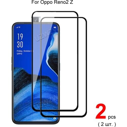 2pcs For Oppo Reno2 Z Full Cover Tempered Glass Screen Protector Protective Glass Guard Film