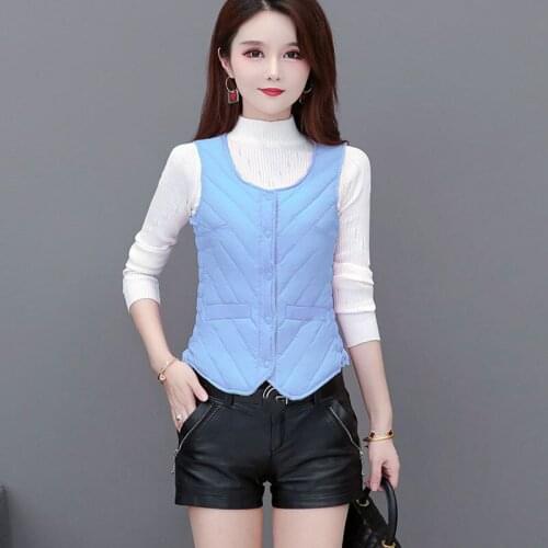Cotton Down Vest Women Winter Tight Waistcoat All-Match Vest Jacket Cotton Padded Jacket Sleeveless Female Winter Waistcoat 4XL