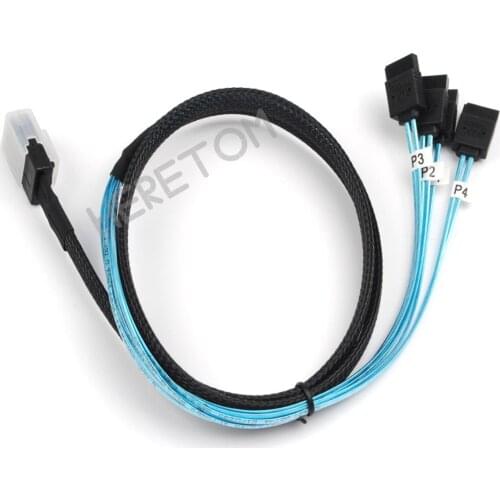 50/100CM SAS SATA Cable MINI SAS 36P SFF 8087 to 4 SATA 7P Cablb 12Gbps Hard Drive Data Transmission Splitter Cord