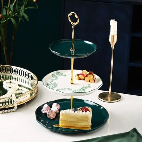 Nordic ceramic fruit plate double layer three layer home new year candy melon seeds snack dessert dry fruit plate LB031207 mold