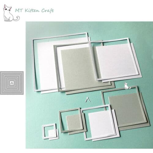MT Craft Metal Cutting Dies Square border frame Scrapbook Photo Album Decorative Embossing Stencils Paper Cards Crafts Die Cuts