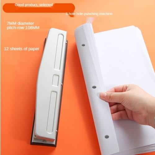 Manual 3-hole 7MM puncher 3-hole A4 loose-leaf file binding paper metal puncher wholesale