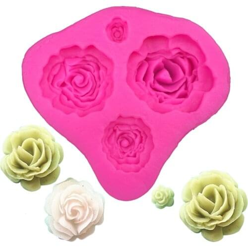 Rose flower Shape fondant silicone mold kitchen baking chocolate pastry candy Clay making cupcake lace decoration tools FT-0116
