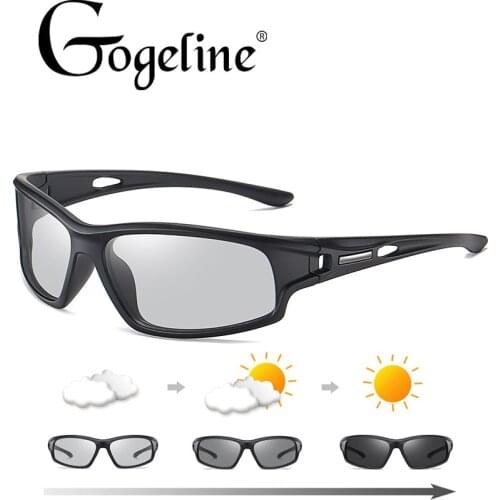 Square Photochromic Sunglasses Men Polarized Night Vision Chameleon Discoloration Driving Sun glasses for male Sports sunglasses